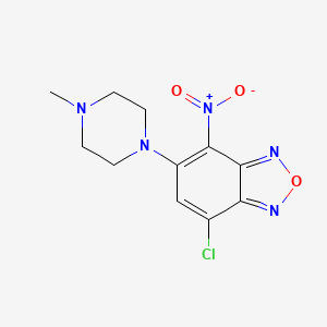 molecular formula C11H12ClN5O3 B2356562 7-Chloro-5-(4-methylpiperazin-1-yl)-4-nitro-2,1,3-benzoxadiazole CAS No. 714919-40-1