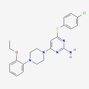 4-((4-Chlorophenyl)sulfanyl)-6-(4-(2-ethoxyphenyl)piperazino)-2-pyrimidinamine
