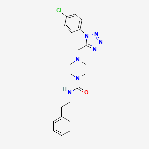 molecular formula C21H24ClN7O B2356576 4-((1-(4-chlorophenyl)-1H-tetrazol-5-yl)methyl)-N-phenethylpiperazine-1-carboxamide CAS No. 1049436-01-2