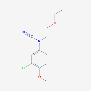 molecular formula C12H15ClN2O2 B2356581 (3-Chloro-4-methoxyphenyl)-(2-ethoxyethyl)cyanamide CAS No. 1607267-90-2
