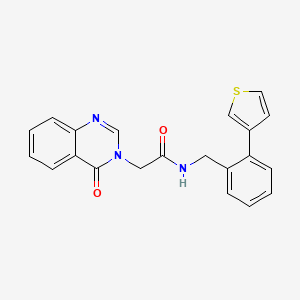 molecular formula C21H17N3O2S B2356586 2-(4-氧代喹唑啉-3(4H)-基)-N-(2-(噻吩-3-基)苄基)乙酰胺 CAS No. 1797638-09-5