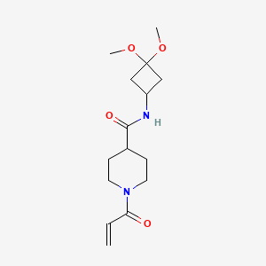 molecular formula C15H24N2O4 B2356600 N-(3,3-Dimethoxycyclobutyl)-1-prop-2-enoylpiperidine-4-carboxamide CAS No. 2361679-94-7