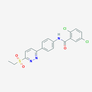 molecular formula C19H15Cl2N3O3S B2356610 2,5-二氯-N-(4-(6-(乙磺酰)哒嗪-3-基)苯基)苯甲酰胺 CAS No. 921544-91-4
