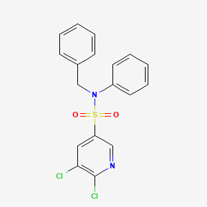molecular formula C18H14Cl2N2O2S B2356614 N-benzyl-5,6-dichloro-N-phenylpyridine-3-sulfonamide CAS No. 1388011-51-5