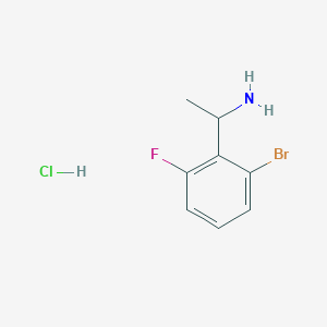 molecular formula C8H10BrClFN B2356615 1-(2-Bromo-6-fluorophenyl)ethanamine;hydrochloride CAS No. 2416230-64-1
