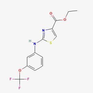 molecular formula C13H11F3N2O3S B2356624 Ethyl 2-{[3-(trifluoromethoxy)phenyl]amino}-1,3-thiazole-4-carboxylate CAS No. 1797782-21-8