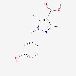 molecular formula C14H16N2O3 B2356629 1-(3-Methoxybenzyl)-3,5-dimethyl-1H-pyrazole-4-carboxylic acid CAS No. 1154890-70-6