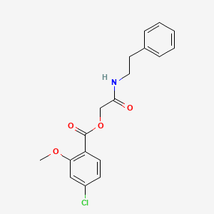 molecular formula C18H18ClNO4 B2356635 2-Oxo-2-(phenethylamino)ethyl 4-chloro-2-methoxybenzoate CAS No. 1794751-78-2