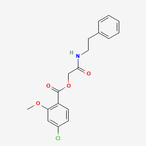 molecular formula C18H18ClNO4 B2356635 4-クロロ-2-メトキシ安息香酸 2-オキソ-2-(フェネチルアミノ)エチルエステル CAS No. 1794751-78-2