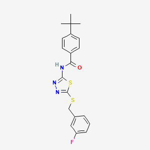 molecular formula C20H20FN3OS2 B2356637 4-(tert-butyl)-N-(5-((3-fluorobenzyl)thio)-1,3,4-thiadiazol-2-yl)benzamide CAS No. 392303-51-4