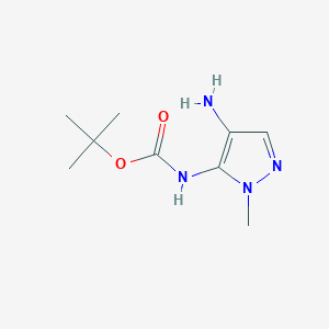 molecular formula C9H16N4O2 B2356640 叔丁基 4-氨基-1-甲基-1H-吡唑-5-基氨基甲酸酯 CAS No. 1522584-97-9