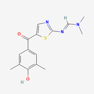 molecular formula C15H17N3O2S B2356646 N'-[5-(4-hydroxy-3,5-dimethylbenzoyl)-1,3-thiazol-2-yl]-N,N-dimethylmethanimidamide CAS No. 865659-25-2