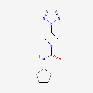 molecular formula C11H17N5O B2356653 N-Cyclopentyl-3-(triazol-2-yl)azetidine-1-carboxamide CAS No. 2320225-24-7