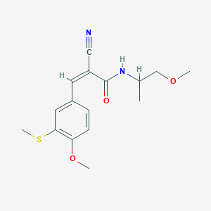 molecular formula C16H20N2O3S B2356660 (Z)-2-Cyano-3-(4-methoxy-3-methylsulfanylphenyl)-N-(1-methoxypropan-2-yl)prop-2-enamide CAS No. 1375274-41-1