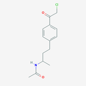 molecular formula C14H18ClNO2 B2356663 N-{3-[4-(氯乙酰)苯基]-1-甲基丙基}乙酰胺 CAS No. 852840-56-3