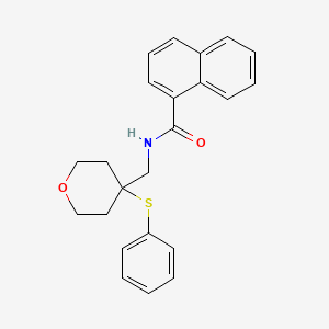 molecular formula C23H23NO2S B2356670 N-((4-(phenylthio)tetrahydro-2H-pyran-4-yl)methyl)-1-naphthamide CAS No. 1797535-63-7