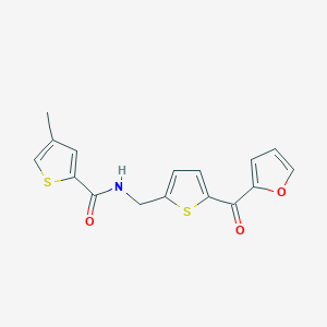 molecular formula C16H13NO3S2 B2356677 N-((5-(furan-2-carbonyl)thiophen-2-yl)methyl)-4-methylthiophene-2-carboxamide CAS No. 1797077-92-9