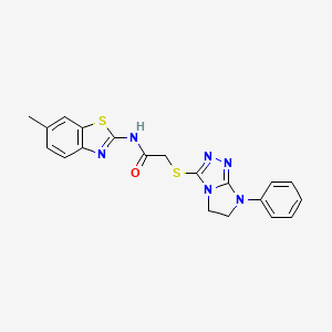 N-(6-methylbenzo[d]thiazol-2-yl)-2-((7-phenyl-6,7-dihydro-5H-imidazo[2,1-c][1,2,4]triazol-3-yl)thio)acetamide
