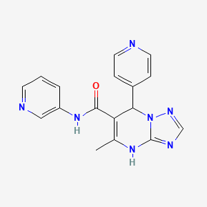 molecular formula C17H15N7O B2356683 5-甲基-N-(吡啶-3-基)-7-(吡啶-4-基)-4,7-二氢-[1,2,4]三唑并[1,5-a]嘧啶-6-甲酰胺 CAS No. 385786-35-6