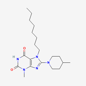 molecular formula C20H33N5O2 B2356687 3-methyl-8-(4-methylpiperidin-1-yl)-7-octyl-1H-purine-2,6(3H,7H)-dione CAS No. 672919-13-0