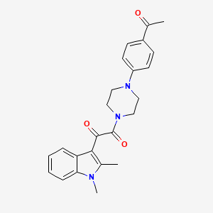 molecular formula C24H25N3O3 B2356706 1-[4-(4-乙酰基苯基)哌嗪-1-基]-2-(1,2-二甲基吲哚-3-基)乙烷-1,2-二酮 CAS No. 862831-95-6