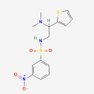 molecular formula C14H17N3O4S2 B2356707 N-(2-(dimethylamino)-2-(thiophen-2-yl)ethyl)-3-nitrobenzenesulfonamide CAS No. 941934-24-3