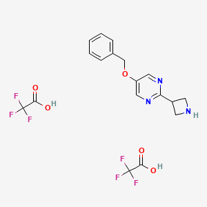 molecular formula C18H17F6N3O5 B2356714 2-(Azetidin-3-yl)-5-(benzyloxy)pyrimidine bis(trifluoroacetic acid) CAS No. 2225146-07-4