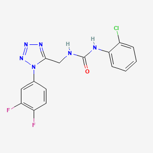 molecular formula C15H11ClF2N6O B2356718 1-(2-chlorophenyl)-3-((1-(3,4-difluorophenyl)-1H-tetrazol-5-yl)methyl)urea CAS No. 941923-18-8