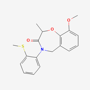 molecular formula C18H19NO3S B2356720 9-甲氧基-2-甲基-4-[2-(甲硫基)苯基]-4,5-二氢-1,4-苯并恶杂环庚-3(2H)-酮 CAS No. 1396757-48-4