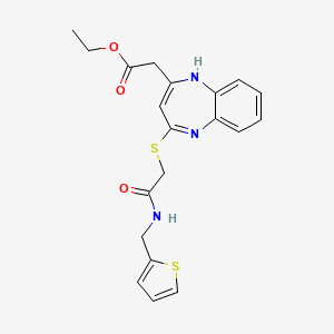 molecular formula C20H21N3O3S2 B2356727 ethyl [4-({2-oxo-2-[(2-thienylmethyl)amino]ethyl}thio)-1H-1,5-benzodiazepin-2-yl]acetate CAS No. 1251709-29-1