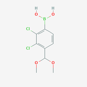 molecular formula C9H11BCl2O4 B2356730 (2,3-二氯-4-(二甲氧基甲基)苯基)硼酸 CAS No. 2377606-24-9