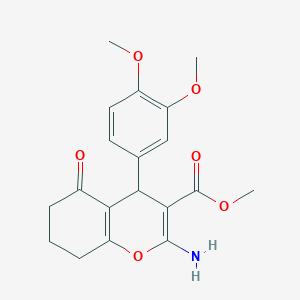 molecular formula C19H21NO6 B2356741 methyl 2-amino-4-(3,4-dimethoxyphenyl)-5-oxo-5,6,7,8-tetrahydro-4H-chromene-3-carboxylate CAS No. 380650-82-8