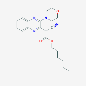 Heptyl 2-cyano-2-(3-morpholin-4-ylquinoxalin-2-yl)acetate