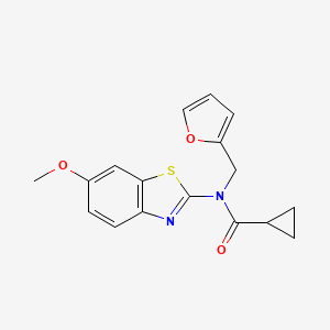 molecular formula C17H16N2O3S B2356743 N-(furan-2-ylmethyl)-N-(6-methoxybenzo[d]thiazol-2-yl)cyclopropanecarboxamide CAS No. 922376-79-2