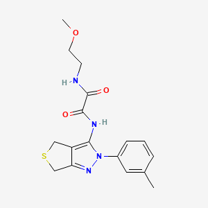 molecular formula C17H20N4O3S B2356749 N-(2-methoxyethyl)-N'-[2-(3-methylphenyl)-4,6-dihydrothieno[3,4-c]pyrazol-3-yl]oxamide CAS No. 899993-71-6