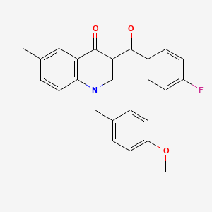 molecular formula C25H20FNO3 B2356753 3-(4-fluorobenzoyl)-1-(4-methoxybenzyl)-6-methylquinolin-4(1H)-one CAS No. 904434-11-3