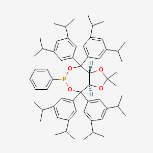 molecular formula C61H81O4P B2356755 (3aR,8aR)-(-)-4,4,8,8-Tetrakis(3,5-di-i-propylphenyl)tetrahydro-2,2-dimethyl-6-phenyl-1,3-dioxolo[4,5-e]dioxaphosphepin CAS No. 1361146-90-8