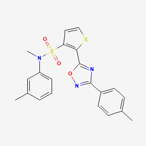 molecular formula C21H19N3O3S2 B2356756 N-methyl-N-(3-methylphenyl)-2-[3-(4-methylphenyl)-1,2,4-oxadiazol-5-yl]thiophene-3-sulfonamide CAS No. 1251705-63-1