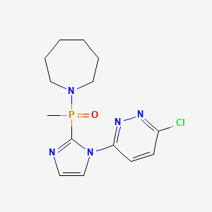 molecular formula C14H19ClN5OP B2356759 1-[[1-(6-Chloropyridazin-3-yl)imidazol-2-yl]-methylphosphoryl]azepane CAS No. 716364-67-9