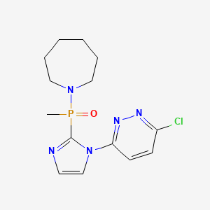 molecular formula C14H19ClN5OP B2356759 1-[[1-(6-氯吡哒嗪-3-基)咪唑-2-基]-甲基膦酰]氮杂环戊烷 CAS No. 716364-67-9