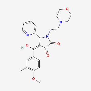 molecular formula C24H27N3O5 B2356760 3-hydroxy-4-(4-methoxy-3-methylbenzoyl)-1-(2-morpholinoethyl)-5-(pyridin-2-yl)-1H-pyrrol-2(5H)-one CAS No. 618877-71-7