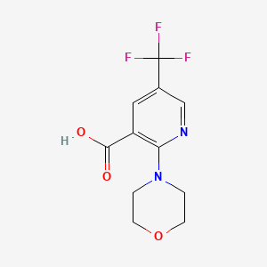 molecular formula C11H11F3N2O3 B2356771 2-Morpholin-4-yl-5-(Trifluormethyl)pyridin-3-carbonsäure CAS No. 2070855-99-9