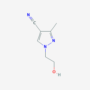 molecular formula C7H9N3O B2356773 1-(2-ヒドロキシエチル)-3-メチル-1H-ピラゾール-4-カルボニトリル CAS No. 1849407-91-5