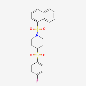 molecular formula C21H20FNO4S2 B2356774 4-((4-Fluorophenyl)sulfonyl)-1-(naphthalen-1-ylsulfonyl)piperidine CAS No. 1797836-18-0