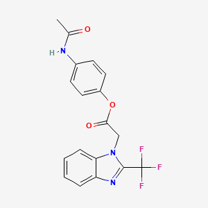 molecular formula C18H14F3N3O3 B2356782 4-(乙酰氨基)苯基 2-[2-(三氟甲基)-1H-1,3-苯并咪唑-1-基]乙酸酯 CAS No. 672950-99-1