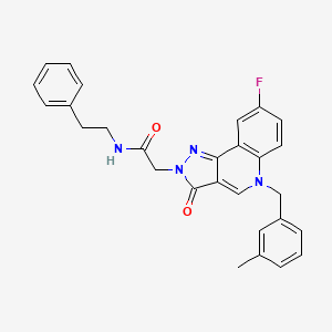 2-(8-fluoro-5-(3-methylbenzyl)-3-oxo-3,5-dihydro-2H-pyrazolo[4,3-c]quinolin-2-yl)-N-phenethylacetamide