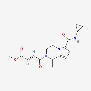 molecular formula C17H21N3O4 B2356795 Methyl (E)-4-[6-(cyclopropylcarbamoyl)-1-methyl-3,4-dihydro-1H-pyrrolo[1,2-a]pyrazin-2-yl]-4-oxobut-2-enoate CAS No. 2411324-35-9