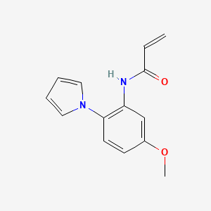 molecular formula C14H14N2O2 B2356799 N-[5-methoxy-2-(1H-pyrrol-1-yl)phenyl]prop-2-enamide CAS No. 1193381-84-8