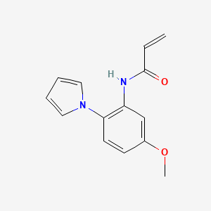 molecular formula C14H14N2O2 B2356799 N-[5-metoxi-2-(1H-pirrol-1-il)fenil]prop-2-enamida CAS No. 1193381-84-8