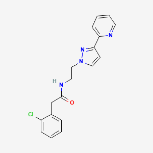 molecular formula C18H17ClN4O B2356804 2-(2-氯苯基)-N-(2-(3-(吡啶-2-基)-1H-吡唑-1-基)乙基)乙酰胺 CAS No. 1448036-86-9